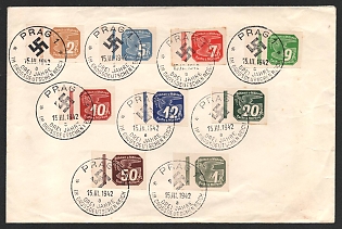 1942 'Prague, Three Years in the Greater German Empire', Commemorative Propaganda Postmark Cover, Third Reich Nazi Germany