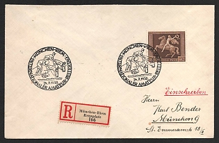 1938 'Munich-Riem International Amateur Equestrian Day', Commemorative Propaganda Postmark Cover, Third Reich Nazi Germany