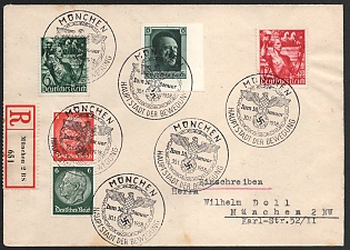 1938 'Munich, Capital of the Movement', Commemorative Propaganda Postmark Cover, Third Reich Nazi Germany