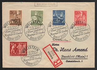 1943 'Wollstein, Robert Koch, in Memory of Beringer, the Searchers', Commemorative Propaganda Postmark Cover, Third Reich Nazi Germany