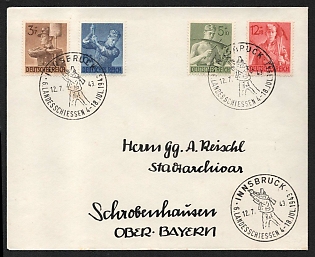 1943 'State Shooting Competition', Commemorative Propaganda Postmark Cover, Third Reich Nazi Germany