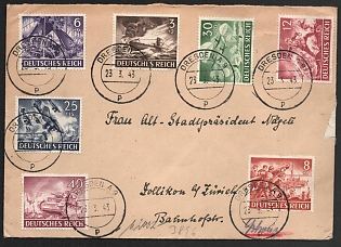 1943 'Dresden A9', Commemorative Propaganda Postmark Cover, Third Reich Nazi Germany