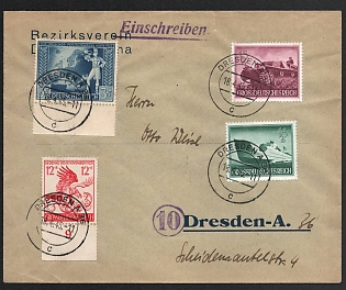 1945 'Dresden A36', Commemorative Propaganda Postmark Cover, Third Reich Nazi Germany