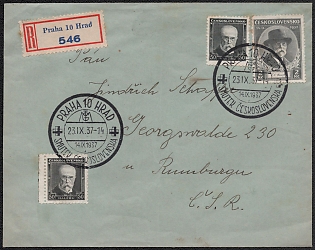 1937 'Prague 10 Smuter Castle Czechoslovakia', Commemorative Propaganda Postmark Cover, Third Reich Nazi Germany