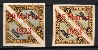 1923 Estonia, Tete-beche Pairs,  Airmail (Imperforate)