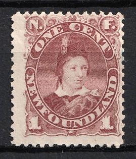 1880 1c Newfoundland, Canada, British Colonies (Red Brown)