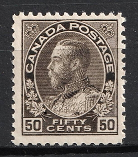 1912 50c Dominion of Canada, British Colonies (Gray Black)