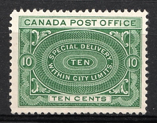 1898 10c Dominion of Canada, British Colonies, Special Delivery Stamp (Blue Green)