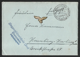 1940 (27 Mar) 'Student Company of Naval Pilot School' Third Reich, Germany, Cover from Warnemunde to Hamburg