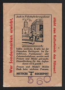 'Female workers help the German Reichspost', Propaganda Cover, Third Reich, Nazi Germany