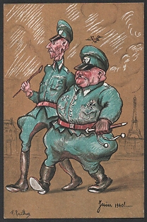 1940 France, Anti-Germany Propaganda, 'June 1940!', WWII Caricature