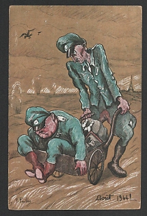 1944 France, Anti-Germany Propaganda, 'August 1944!', WWII Caricature