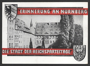 1938 'Remembering Nuremberg, the City of the Reich Party Days', Nazi Propaganda Postcard