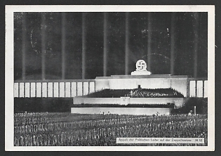 1938 'Appeal of the Political Leaders on the Zeppelin Meadow', Nazi Propaganda Postcard