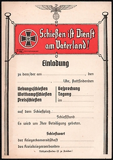 1933-1945 'Shooting is Service to the Fatherland!', Nazi Propaganda Postcard