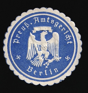 1933-1945 Berlin Prussian District Court Third Reich Nazi Germany Mail Seal