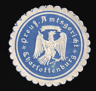 1933-1945 Charlottenburg Prussian District Court Third Reich Nazi Germany Mail Seal