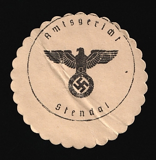 1933-1945 Stendal District Court Third Reich Nazi Germany Mail Seal