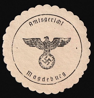 1933-1945 Magdeburg District Court Third Reich Nazi Germany Mail Seal