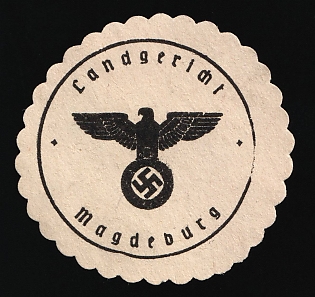 1933-1945 Magdeburg Regional Court Third Reich Nazi Germany Mail Seal