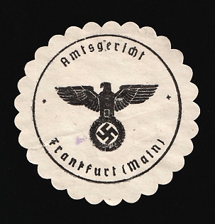 1933-1945 Frankfurt (Main) District Court Third Reich Nazi Germany Mail Seal