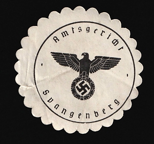 1933-1945 Spangenberg District Court Third Reich Nazi Germany Mail Seal