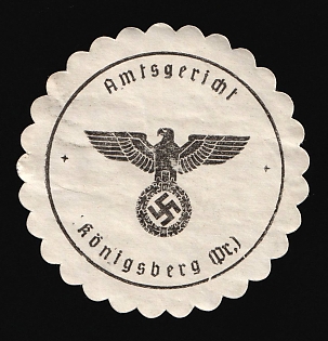 1933-1945 Koenigsberg District Court Third Reich Nazi Germany Mail Seal