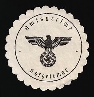 1933-1945 Hofgeismar District Court Third Reich Nazi Germany Mail Seal