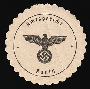 1933-1945 Canth District Court Third Reich Nazi Germany Mail Seal