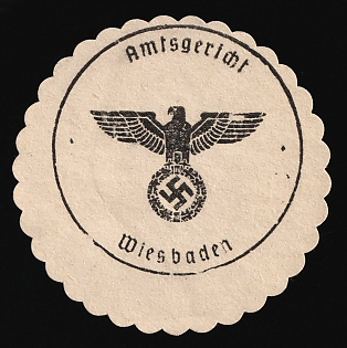 1933-1945 Wiesbaden District Court Third Reich Nazi Germany Mail Seal