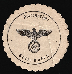 1933-1945 Goternhafen District Court Third Reich Nazi Germany Mail Seal