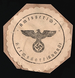 1933-1945 Hermsdorf District Court Third Reich Nazi Germany Mail Seal