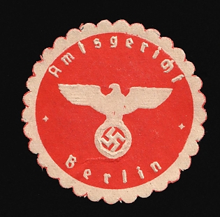 1933-1945 Berlin District Court Third Reich Nazi Germany Mail Seal