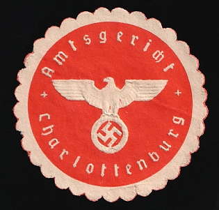 1933-1945 Charlottenburg District Court Third Reich Nazi Germany Mail Seal
