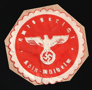 1933-1945 Multheim District Court Third Reich Nazi Germany Mail Seal