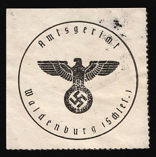 1933-1945 Waldenburg District Court Third Reich Nazi Germany Mail Seal