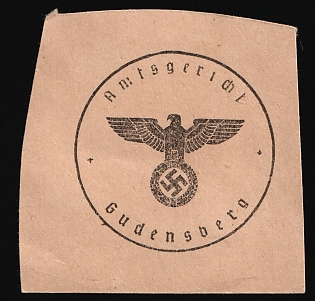 1933-1945 Gudensberg District Court Third Reich Nazi Germany Mail Seal
