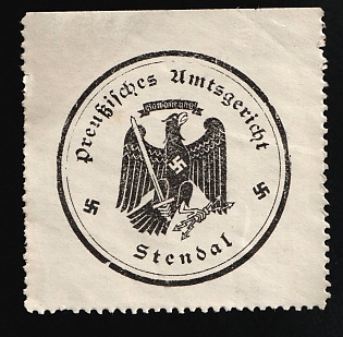 1933-1945 Stendal Prussian District Court Third Reich Nazi Germany Mail Seal