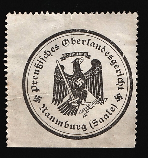 1933-1945 Naumburg (Saale) Prussian Higher Regional Court Third Reich Nazi Germany Mail Seal