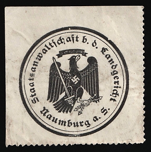1933-1945 Naumburg a. S. Public prosecutor b. d. District Court Third Reich Nazi Germany Mail Seal