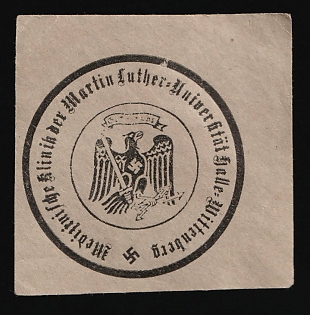 1933-1945 Halle - Wittenberg Medical Clinic of the Martin Luther University Third Reich Nazi Germany Mail Seal