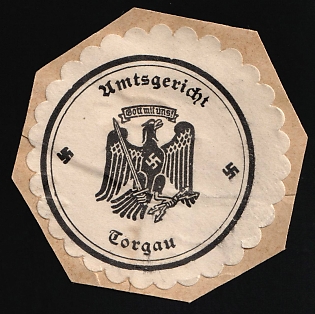 1933-1945 Torgau District Court Third Reich Nazi Germany Mail Seal