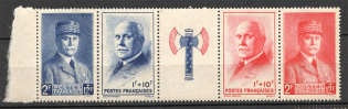 1943 France Se-tenant (CV $10, Full Set, MNH)