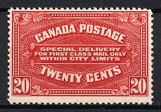 1922 20c Dominion of Canada, British Colonies, Special Delivery Stamp
