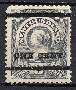1897 1c on 3c Newfoundland, Canada, British Colonies