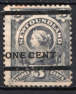 1897 1c on 3c Newfoundland, Canada, British Colonies (SHIFTED Overprint)