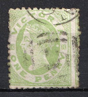 1863 1d Victoria, Australia, British Colonies (SHIFTED Perforation)