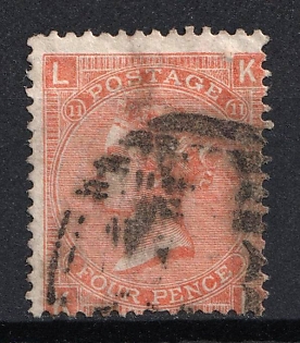 1865-1867 4d Great Britain (Plate 11)