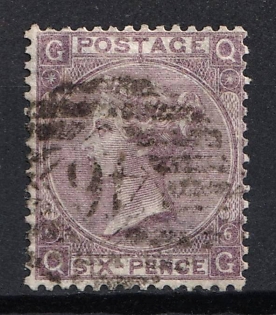 1865-1867 6d Great Britain (Plate 6)
