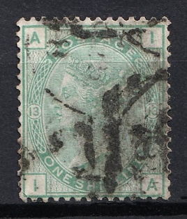 1876 1S Great Britain (Plate 13)